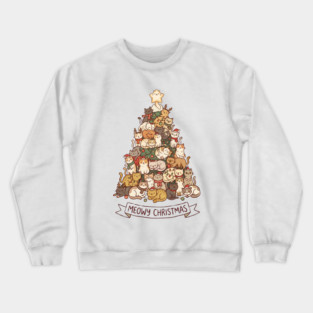 Meowy Christmas - Cats in a Christmas Tree Crewneck Sweatshirt