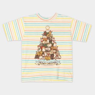 Meowy Christmas - Cats in a Christmas Tree Kids T-Shirt
