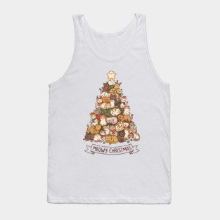 Meowy Christmas - Cats in a Christmas Tree Tank Top