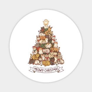 Meowy Christmas - Cats in a Christmas Tree Magnet