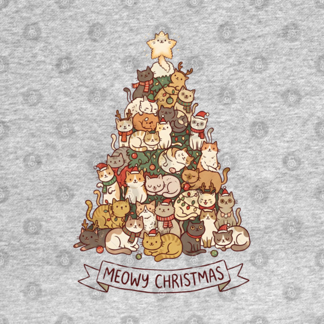 Meowy Christmas - Cats in a Christmas Tree by Creatifly Graphic Tees