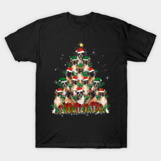Cute Boxer Dog Christmas Tree Family Xmas T-Shirt