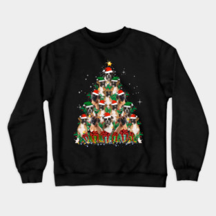 Cute Boxer Dog Christmas Tree Family Xmas Crewneck Sweatshirt