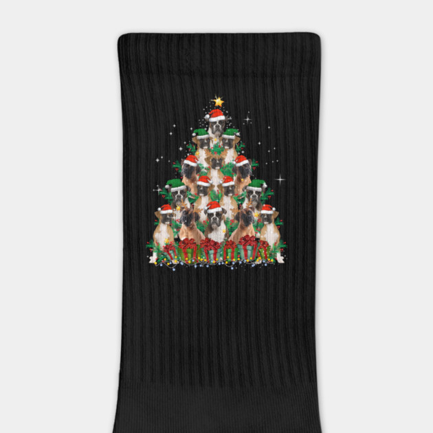 Cute Boxer Dog Christmas Tree Family Xmas by yangho