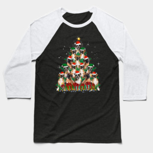 Cute Boxer Dog Christmas Tree Family Xmas Baseball T-Shirt