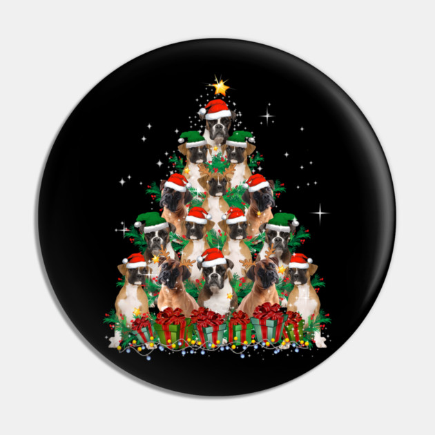 Cute Boxer Dog Christmas Tree Family Xmas Pin by yangho