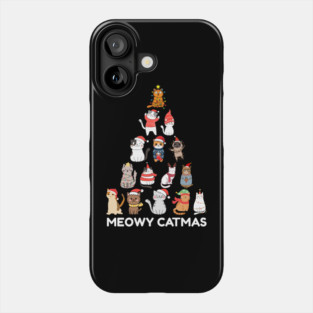 Meowy Catmas - Festive Cats Christmas Tree Phone Case