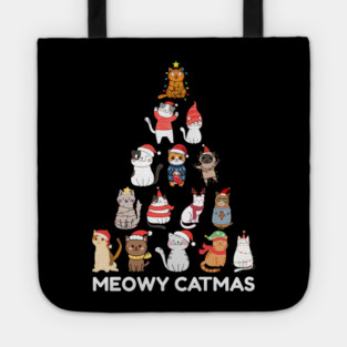 Meowy Catmas - Festive Cats Christmas Tree Tote