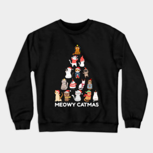 Meowy Catmas - Festive Cats Christmas Tree Crewneck Sweatshirt