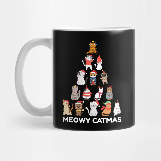 Meowy Catmas - Festive Cats Christmas Tree by Creatifly Graphic Tees