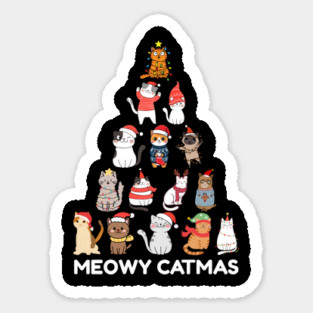 Meowy Catmas - Festive Cats Christmas Tree Sticker