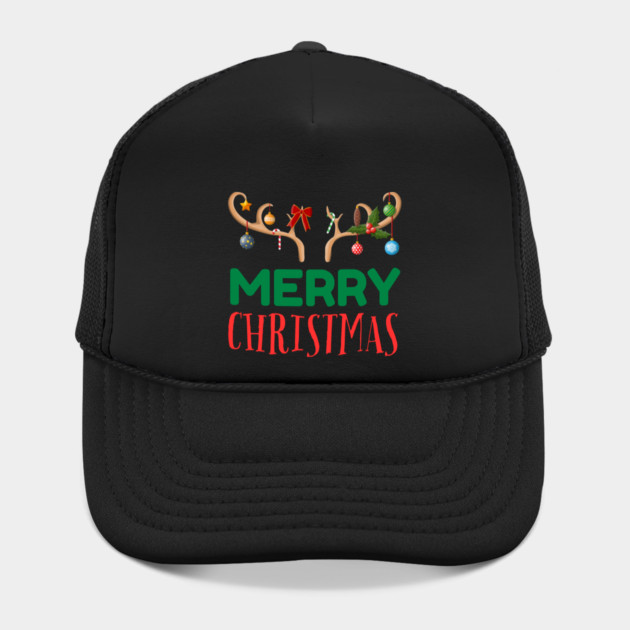 Merry Christmas with Festive Reindeer Antlers by Creatifly Graphic Tees