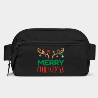Merry Christmas with Festive Reindeer Antlers Bag
