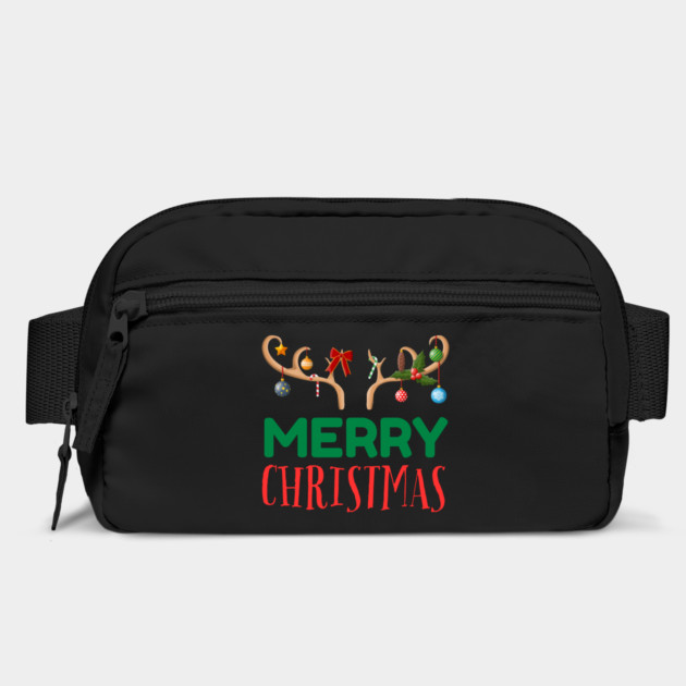 Merry Christmas with Festive Reindeer Antlers by Creatifly Graphic Tees
