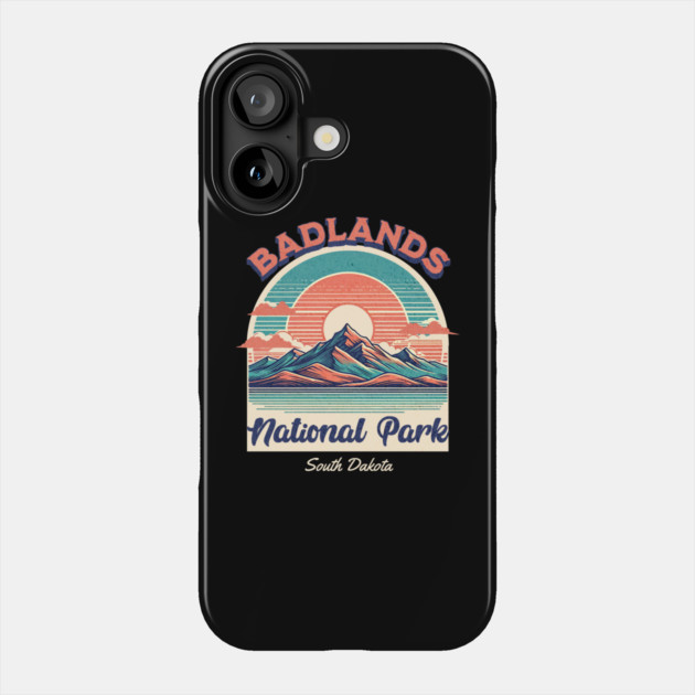 Badlands National Park, South Dakota Hiking Camping Souvenir Phone Case by Pixel Threads 