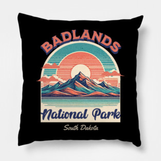 Badlands National Park, South Dakota Hiking Camping Souvenir Pillow
