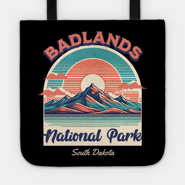 Badlands National Park, South Dakota Hiking Camping Souvenir Tote by Pixel Threads 