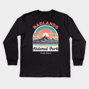 Badlands National Park, South Dakota Hiking Camping Souvenir Kids Long Sleeve T-Shirt