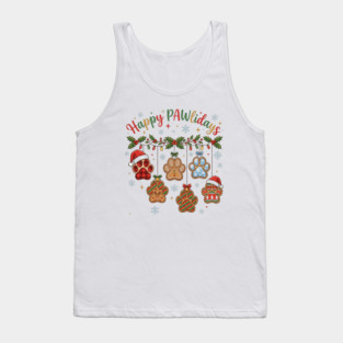 Happy Pawlidays - Christmas Paw Prints Tank Top