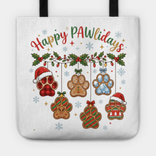 Happy Pawlidays - Christmas Paw Prints Tote