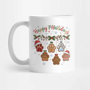 Happy Pawlidays - Christmas Paw Prints Mug