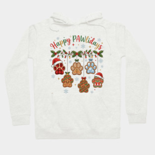 Happy Pawlidays - Christmas Paw Prints Hoodie
