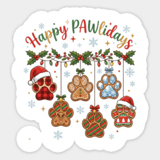 Happy Pawlidays - Christmas Paw Prints Sticker