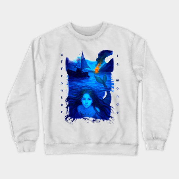 Affronter Le Monde Merch Drop Mermaid Song QR Code Link Crewneck Sweatshirt by Art4Music