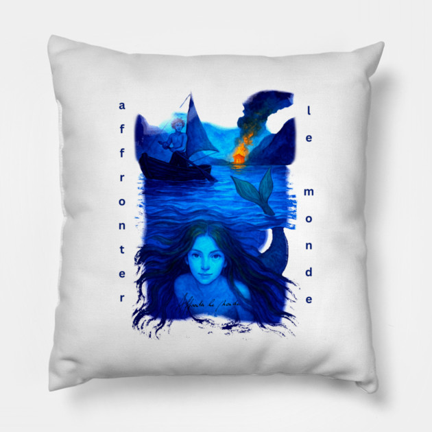 Affronter Le Monde Merch Drop Mermaid Song QR Code Link Pillow by Art4Music