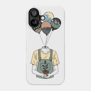 Balloon Head Botanist Nature Mind Art Phone Case