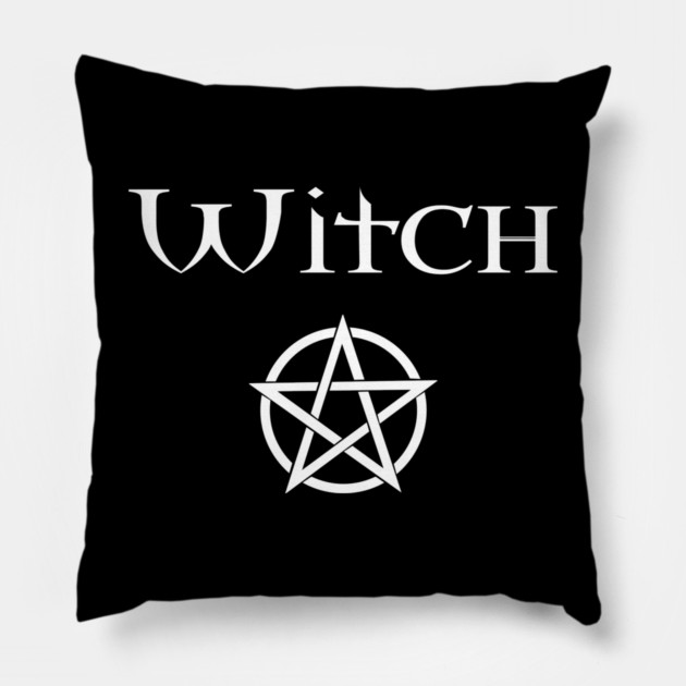 Witch with Pentacle Wiccan Pagan Cheeky Witch® Pillow by Cheeky Witch