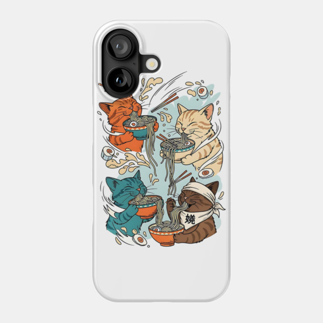 Incurable Ramen Addicts Noodle Cats Phone Case by Designed By Marty