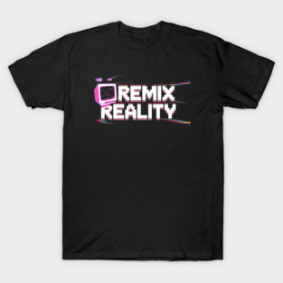 Remix Reality Glitch TV Cyberpunk Pixel Art Design T-Shirt