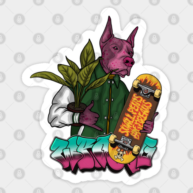 Crazy Dog in Varsity Jacket Sticker by Wrong