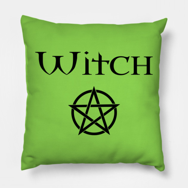 Witch with Pentacle Wiccan Pagan Cheeky Witch® Pillow by Cheeky Witch