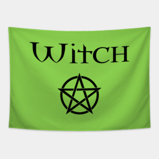 Witch with Pentacle Wiccan Pagan Cheeky Witch® Tapestry