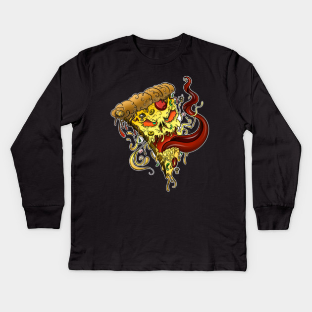 Evil Pizza Kids Long Sleeve T-Shirt by Zachary's Store 3