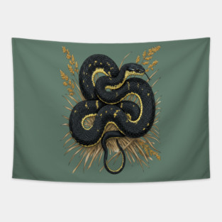 Speckled Kingsnake in Wheat Grasses Tapestry