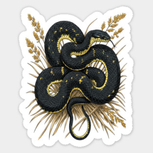 Speckled Kingsnake in Wheat Grasses Sticker