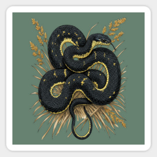 Speckled Kingsnake in Wheat Grasses Magnet