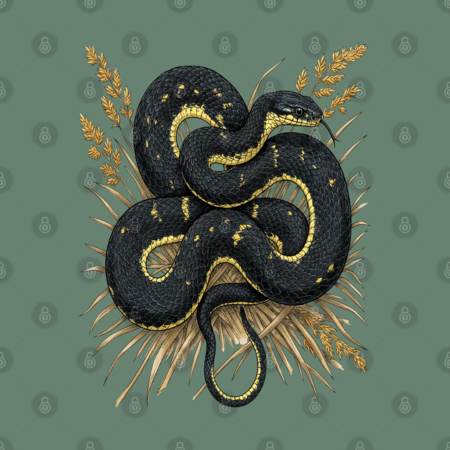 Speckled Kingsnake in Wheat Grasses by BirdsnStuff