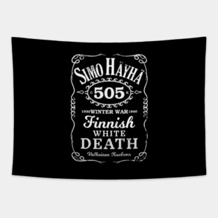 Simo Hayha Finnish Finland Suomi Sisu Whiskey Label Tapestry