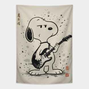 Rock Snoopy Tapestry