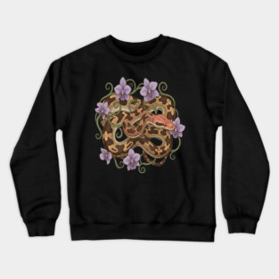 Sri Lankan Python with Orchids Crewneck Sweatshirt