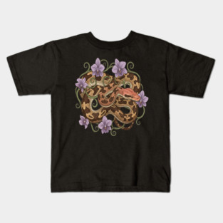 Sri Lankan Python with Orchids Kids T-Shirt