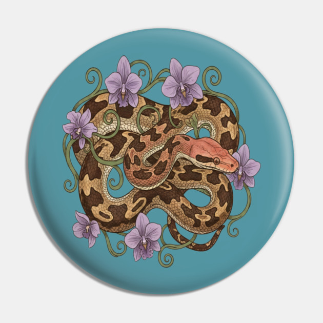 Sri Lankan Python with Orchids Pin by BirdsnStuff