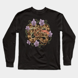 Sri Lankan Python with Orchids Long Sleeve T-Shirt
