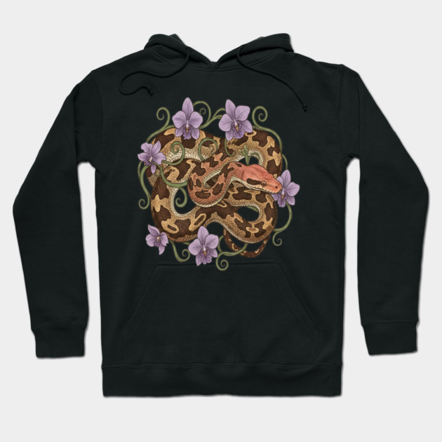 Sri Lankan Python with Orchids Hoodie by BirdsnStuff