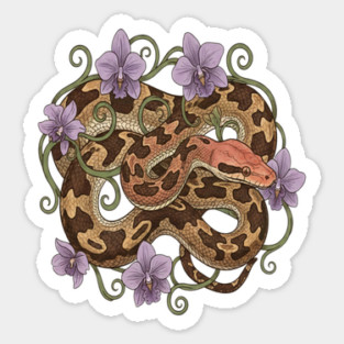 Sri Lankan Python with Orchids Magnet