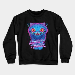 Kpop Derpy Tiger Retrowave style Crewneck Sweatshirt